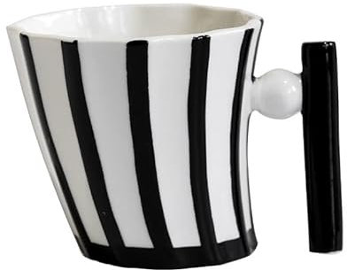 ESOUY Tazza in Ceramica Tazza in Ceramica Creativa dal Design Vintage a Strisce Tazza da caffè Personalizzata di Grande capacità da 320 ml Tazza da Latte per Colazione Tazza da tè