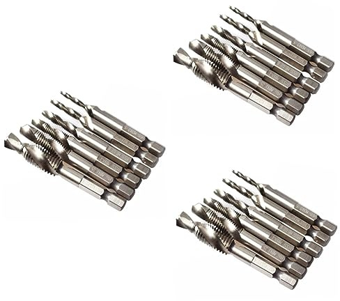 DOITOOL Juego De 18 Brocas Avellanadas Con Revestimiento De Titanio Brocas De Macho De Roscar Con Revestimiento De Titanio Para Metal Aluminio Y Hierro.