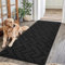 Biscpro Teppich Läufer,60x180cm Waschbarer rutschfest Schmutzfangmatte Teppich Läufer für Eingangsbereich Wohnzimmer,Flur,Büro,Schlafzimmer,Küchen-Schwarz