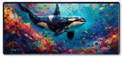 Gaming Mouse Pad Whale, Mouse Pad the Underwater World Mouse Mat 100CMx50CMx3MM with Stitched Edges, Large Extended XXL Mousepad with Anti Slip Base, Desk Pad for Desk Keyboard Decor, Gifts for Kids