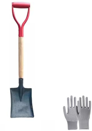 Pala da neve, grande pala con manico in legno, pala da esterno, pala agricola e da giardino, pala da costruzione, pala per rifiuti (B)
