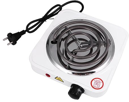 PRETYZOOM Stufa Elettrica Fornello Da Campeggio Portatile Piano Cottura a Piastre Fornello Da Caffè Monotesta Forno Elettrico a Serpentina Piccolo Forno Elettrico Stufa Portatile Metallo