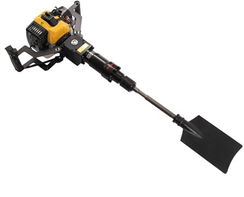 Garden Tree Digger, 52CC 2 Stroke Petrol Garden Tree Excavator, Handheld Trencher Excavator Machine with Flat Pickaxe, Portable Tree Pit Digger, Gasoline Shovel for Garden Farm and Home