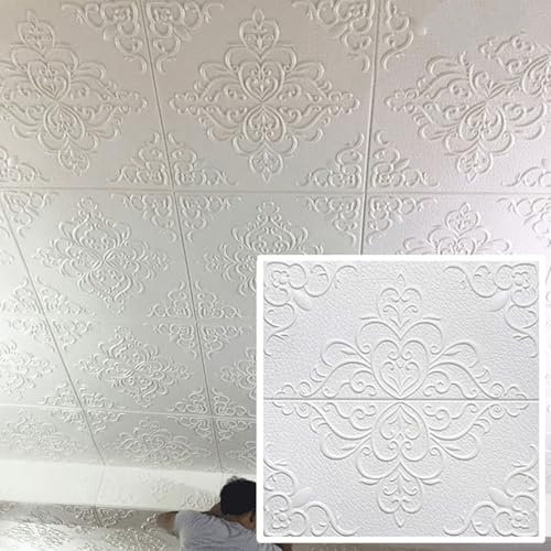 MLHDZ Lot de 30 panneaux muraux en mousse 3D à décoller et à coller – Papier peint autocollant brique blanche pour revêtement mural imperméable et insonorisé