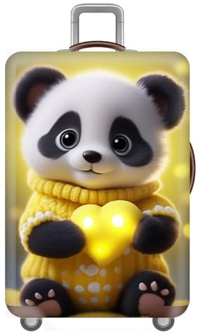 Panda Tier Druck Koffer SchutzhüLle,Waschbare,Kratzfeste,Elastisch,Reise KofferschutzhüLle,Mit Verdecktem ReißVerschluss KofferhüLle,18-32 Zoll Luggage Cover,GepäCk Cover (Color 6,L(25-28inch))