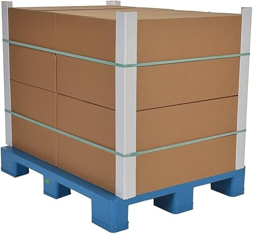 LwsCUiH Supermarkt-Kunststoffpalette, Kunststoffpaletten-Warenlagerregal, Lager, Garage, Küchenregale Paletten(Blue-2pcs,80x80x12cm)