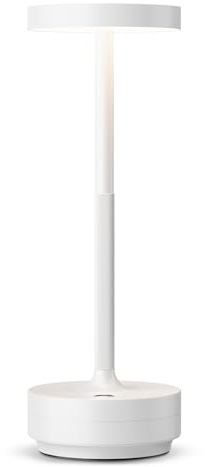 HYMZP Lampada da Tavolo Senza Fili Ricaricabile,Lampada Led da Tavolo,3 Modalità di Colore, IP54, per Interni/Esterni, Ristorante (Bianco)
