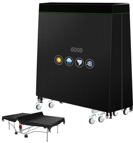 YedZen Copertura per ping-pong, copertura impermeabile 600D, tavolo da ping pong, copertura per tavolo da ping pong, protezione per esterni e interni, copertura da ping pong