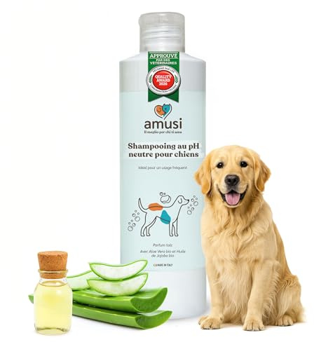 amusi Shampoo Cani Pelo Lungo e Corto - Shampoo Cane Delicato Neutro - Prodotti per Animali Cani pH Bilanciato - per Dermatite Cane