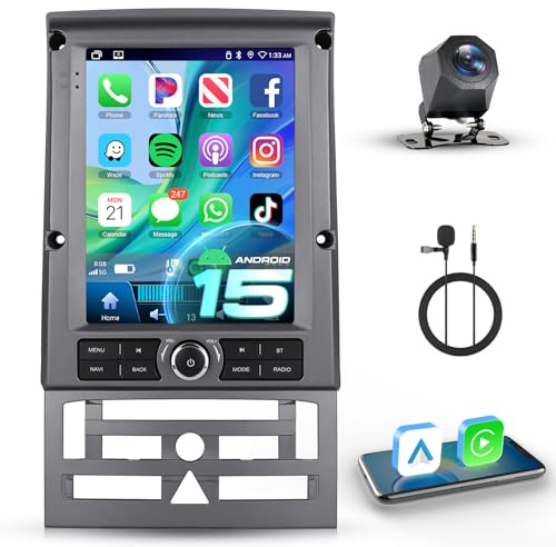 【4+64G】 Hodozzy Carplay Radio Coche para Peugeot 407 2004-2011, Pantalla Táctil de 9.7 Pulgadas con Android Auto/EQ/Mirror Link/WiFi/GPS/RDS/FM/Bluetooth/USB