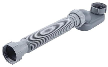 Tuyau de vidange de baignoire flexible en ABS gris facile à installer pour mal aligné dans les salles de bains de rechange