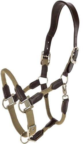 Covalliero - Halfter Cordano Deluxe FS26 – Robustes Halfter für Pferde – optimale Passform – Pferdehalfter mit Karabinerhaken & Leder-Genickriemen – Braun (Walnut) – Vollblut