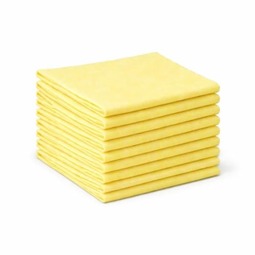 Bayli 40 Stück Putztücher 38x38 cm Gelb – Allzwecktücher Vlies 110 g/m² Reinigungstücher saugstark für Küche, Haushalt & Gastronomie