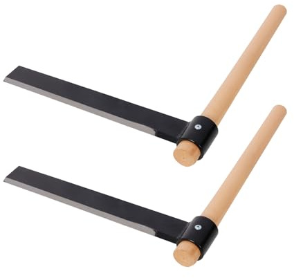 Heavy Duty Shingle Froe with Wood Handle, 15 inch Blade Wood Splitter, 2 Wide Black Steel Blade, Professional Log Splitting Tool for Shake & Shingle Making, Rustic Furniture, Kindling (2 PACK)