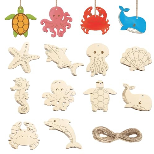 Decorazioni Marine In Legno Da Dipingere,10 Stili Fai Da Te, In Legno Grezzo Grezzo, a Forma Di Oceano, Decorazione Fai Da Te, Artigianato, Dipingere Per Lavoretti, Decorazioni Da Appendere,Estate