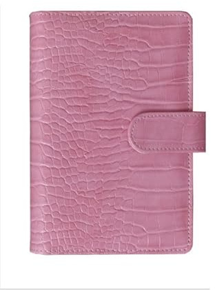 DVMSIEF Anteckningsbok med lösa blad lösa blad anteckningsbok skydd stationery hand ledger planner PU-läder fodral för noteook Binder Journal (rosa, A5)
