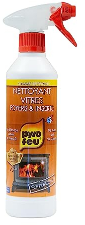 Pyro feu - Nettoyant Vitres, Fours, Rôtissoires, Hottes, Grilles, Plaques Chauffantes - Produit Ménager avec Sécurité Enfant - Pulvérisateur Mousse de Fabrication Française - 500ml