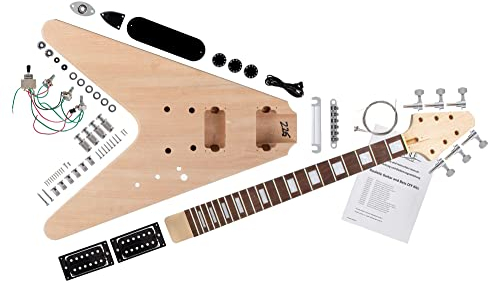Rocktile DIY FV Bausatz E-Gitarre - Do-it-yourself Bausatz FV-Style - Korpus: Mahagoni - Hals: Mahagoni geleimt - Griffbrett: Blackwood