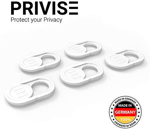 Privise Copri-Webcam 5-Pack – Ultra Sottile – Protezione Privacy per Laptop, Smartphone e Tablet – Adesivo Forte – Qualità Premium Made in Germany – Blanco