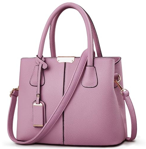 DIRRONA Elegant Damen Handtasche Schultertasche Groß Kapazität Umhängetasche Beiläufig Reise Taschen Wasserdicht PU Leder Frauen Umhängetasche Lila