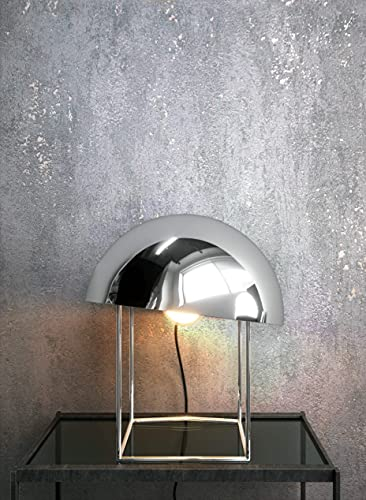 NEWROOM Tapete Grau Vliestapete Leicht Glänzend - Betontapete Industrial Gold Silber Beton-Optik Zement Uni inkl. Tapezier-Ratgeber