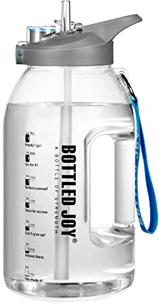 JIMACRO Botella de Agua Motivacional, 2.5L Jarra de Agua Deportiva sin BPA, Dos Métodos de Beber, Botella de Agua a Prueba de Fugas para Deporte, Escuela, Yoga, fitness