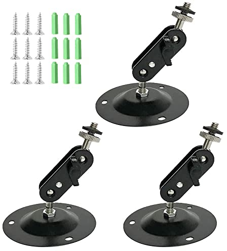SEABABOO 3pcs Montage Mural De SéCurité RéGlable IntéRieur Murale De CaméRa Arlo Support Mural ExtéRieur Plafond RéGlable à 360 DegréS Supports Muraux Utilisé Surveiller L'Installation Avec Des Vis