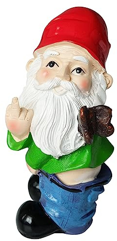 Fayemint Statua Gnomi Giardino, Mini Gnomo da Giardino, Gnomo da Giardino Divertente, Decorazioni da Giardino, per Decorare Giardino, Tavolo da Pranzo, Festa (Rosso)