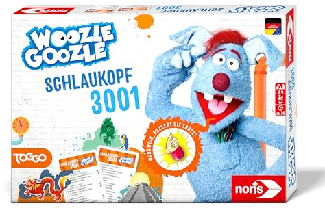 Noris 606102071 - Woozle Goozle Schlaukopf 3001 (Spiel ab 6 Jahre) - rasantes WissensQuiz für Kinder mit Quietsche-Buzzer, 2-6 Spieler, ca. 30 Min. Spiel-Dauer, Weiß