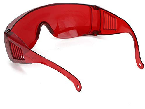 Gafas Protectoras Láser con 80% de Filtrado de Luz, Reducen la Exposición a la Luz Roja, Azul y Azul Violeta, Opciones de Dos Colores, Incluye Estuche para Gafas (rojo)
