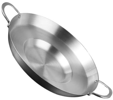 ABOOFAN Konkaver Gongtopf mit flachem Boden großer wok comal im mexikanischen stil große Pfannen mit Antihaftbeschichtung pfannenwender Bratpfanne daran arbeiten rostfreier Topf schwer