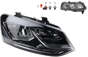 Johns, Scheinwerfer Halogen Front Haupt passend für VW Polo 09 6R 04/2014- H7 H7 Rechts + Nebelscheinwerfer + Leuchtmittel