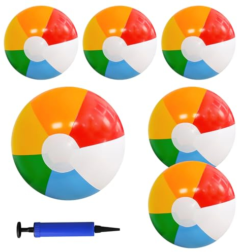 6 Palloni da Spiaggia Gonfiabili, 3*30/2*40/1*50cm Pallanuoto Gonfiabile Colorata, palla da spiaggia gonfiabile per attività estive all'aperto, giochi d'acqua, Beach Balls, Grande, medio, piccolo