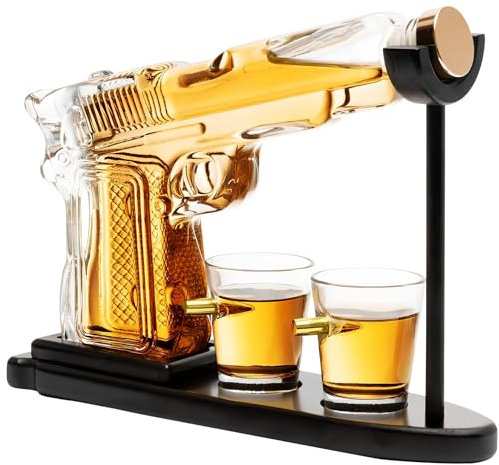 Focenat Set di Decanter per Whisky, Decanter Whisky Personalizzato, Decanter Whisky Vetro, Bicchieri da Whisky Particolari, Set di Decanter per Whisky e Bicchieri per Liquori/Bourbon/Vodka
