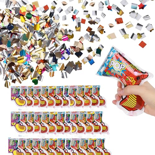 Moorle 50 Stück Party Popper Konfettikanone, Party Confetti Kanone Konfetti Set, Papier Konfettibombe Pistolen Konfetti Pistole für Geburtstage Hochzeit Party