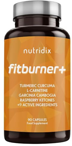 FitBurner - Quemagrasas - Control Peso - L Carnitina + Garcinia Cambogia + 9 Vitaminas - PARA 3 MESES - 90 Cápsulas