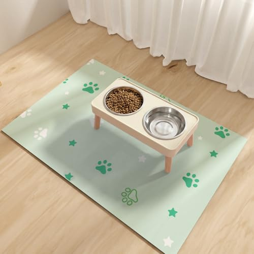 Tapis d'alimentation pour Chien 40x60cm, Tapis Absorbant pour Bol d'eau pour Chats en Caoutchouc pour Nourriture pour Animaux