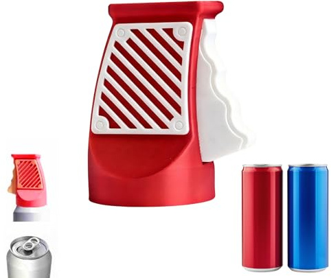 Abrelatas de una sola mano para refrescos, cerveza, bebidas energéticas, diseño impreso, agarre antideslizante, herramienta de extracción de tapa, abridor de botellas ergonómico