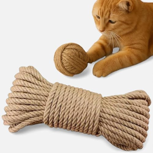Topolenashop Corda in Juta Naturale 10 mm x 20 m – Spago Canapa Spesso Resistente per Decorazioni Fai da Te Artigianato Arredamento Giardinaggio Tiragraffi Gatti | 5302210