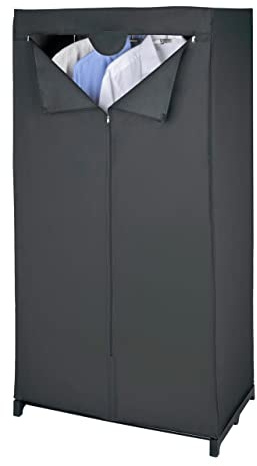 WENKO Kleiderschrank Deep Black, Polyethylen-Vinylacetat, 75 x 150 x 50 cm, Schwarz