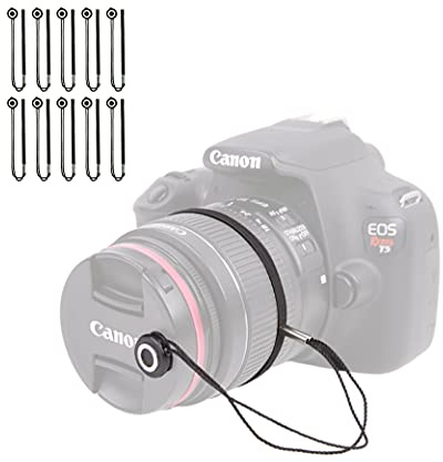 Foto&Tech Camera Lens Cap Leash with Elastic String, Compatible with Universal DSLR SLR Evil Mirrorless Cameras Video
