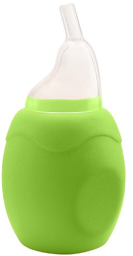 primamma Nasensauger, manueller Baby Sekretsauger, Nasenschleimentferner für Kleinkinder, Rotzsauger für verstopfte Nasen, weicher Saugkopf für aus Silikon, apfelgrün