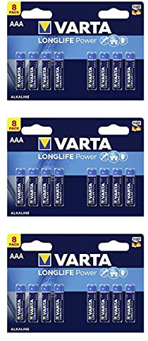 VARTA Lot de 3 Blisters de 8 Piles High Energy 4903 AAA Micro LR03