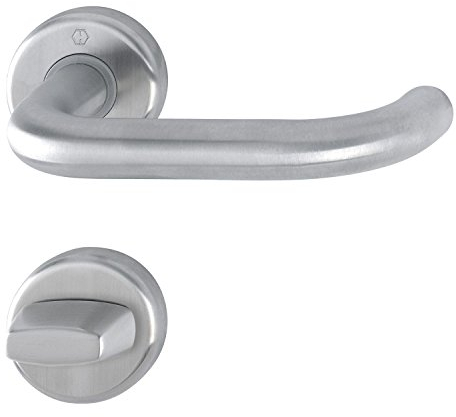 HOPPE 3882601 Drückergarnitur Baden mit Rosetten WC, Edelstahl matt
