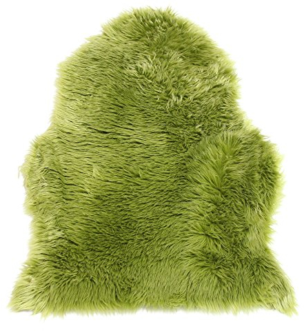 FRANK FLECHTWAREN Kunstfell Trend-Grün, modern, vielseitig einsetzbar, ca. 65 x 90 cm