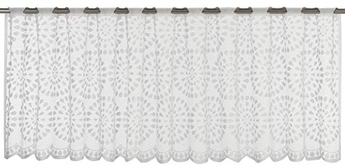 Elbersdrucke Bistrogardine Circolo 00 weiß transparent 45x160 cm Scheibengardine Kurzgardine für Küche Küchenfenster Sichtschutz Privatsphäre198411