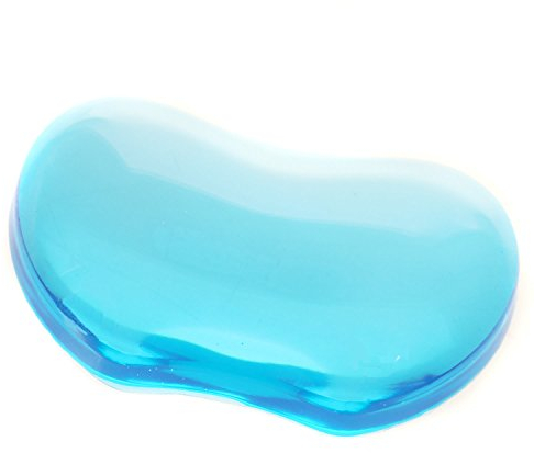 TUKA Extra Große Handballenauflage Crystals Gel, 13 cm x 8 cm Fleckenresistente Transparente Weiche Silikon Gel Handgelenkauflage Flex Auflage, Ergonomische & Hygienisch, Blau, TKC5111 blue
