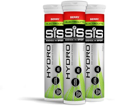 Science in Sport Tabletas Hydro 20 pcs. Baya - Tabletas de electrolitos, veganas, Tabletas efervescentes para estimular la hidratación y para un equilibrio de electrolitos (El embalaje puede variar)