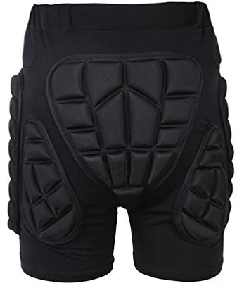 Yuanu Unisex Bequem Atmungsaktiv Stoßfest Verschleißfest Protektorenhose Hüftprotektoren Motorrad Protektor Shorts für Radsport Roller Skating Motorrad Sport Schwarz M