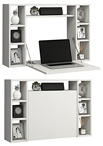 VCM Computertisch hängend | Klapptisch | Wandschreibtisch | Maße ca. H. 60 x B. 90 x T. 20 cm | Schreibtisch - Wandila